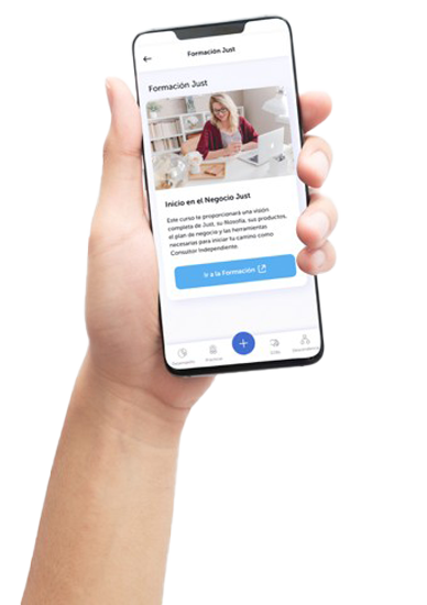 celular donde se ve la aplicación de formación