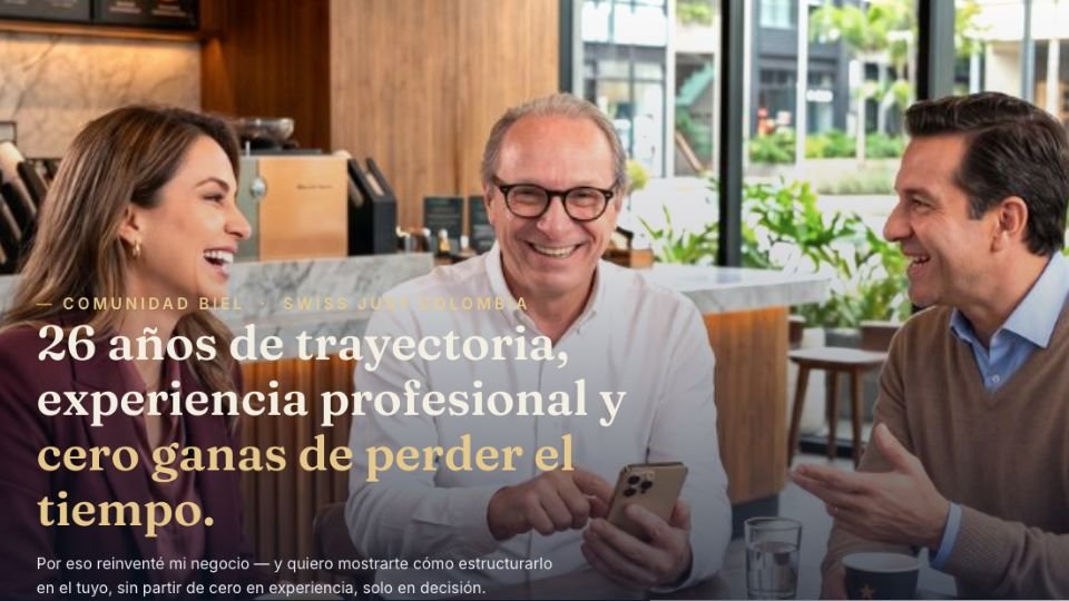 invitacion prelanzamiento negocio swiss just gancho
